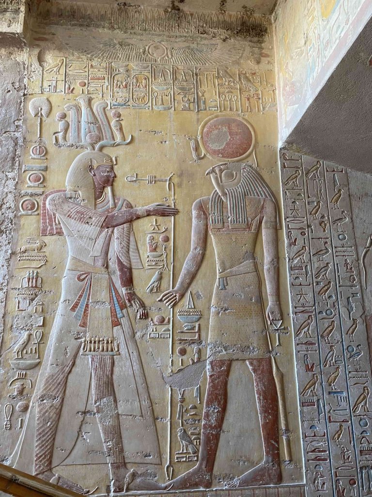 Drawings and inscriptions on the walls of the Tombs of the Pharaohs