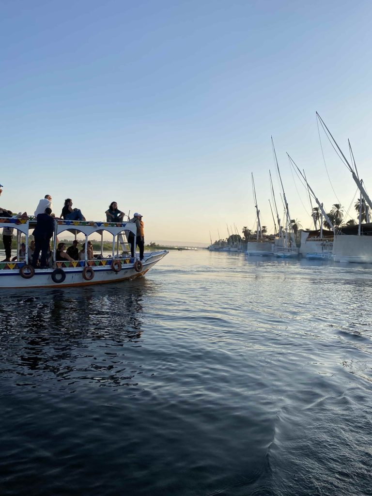On a boat on the Nile River 