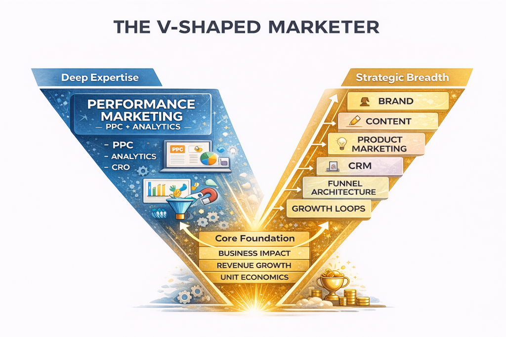 V-shaped marketer's skillset